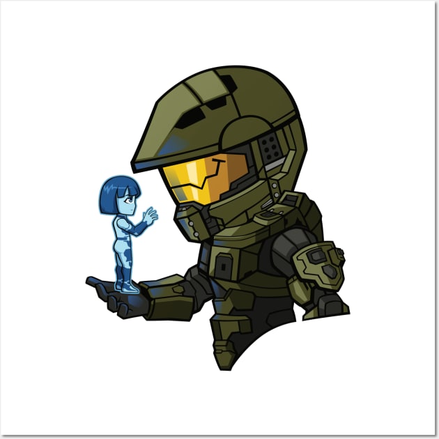 FA Chibi Master Chief and Cortana Wall Art by Xar623